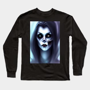 YELLOW AND BLUE EYED HALLOWEEN VAMPIRESS Long Sleeve T-Shirt